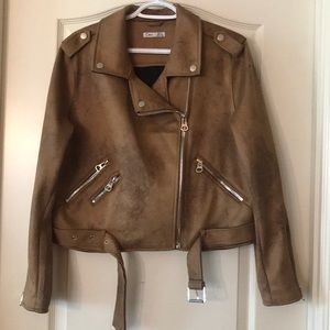 NWOT DEX Faux Suede Moto Jacket